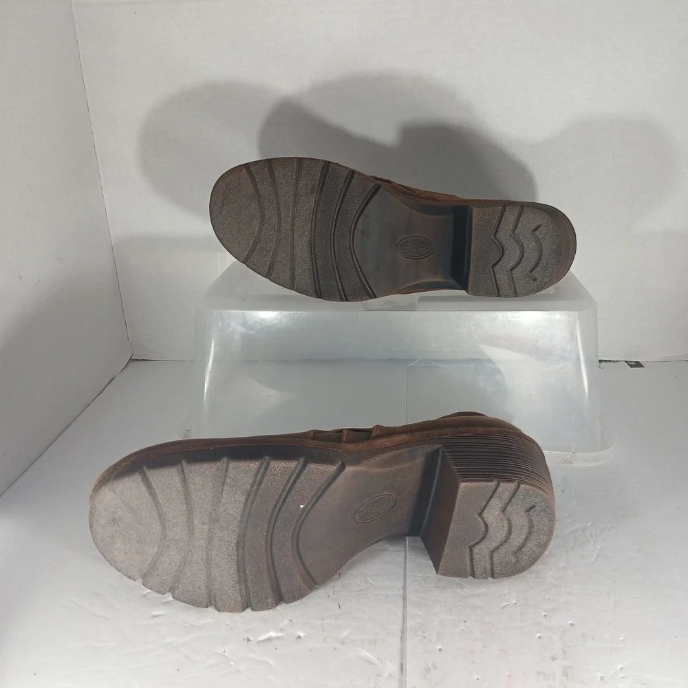 Eurosoft Slip On Booties 9.5M Brown Block Heel Lug Sole Shooties ES0014000